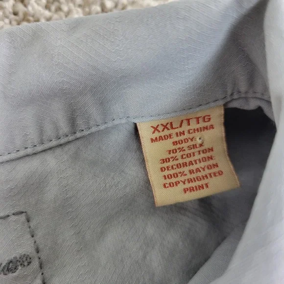 Tommy Bahama Head In The Clouds Air Service Mens 2XL Gray Hawaiian SS - Picture 5 of 6